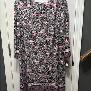 Chico’s Floral Patterned Dress with Pink Accents. Bold but classic.